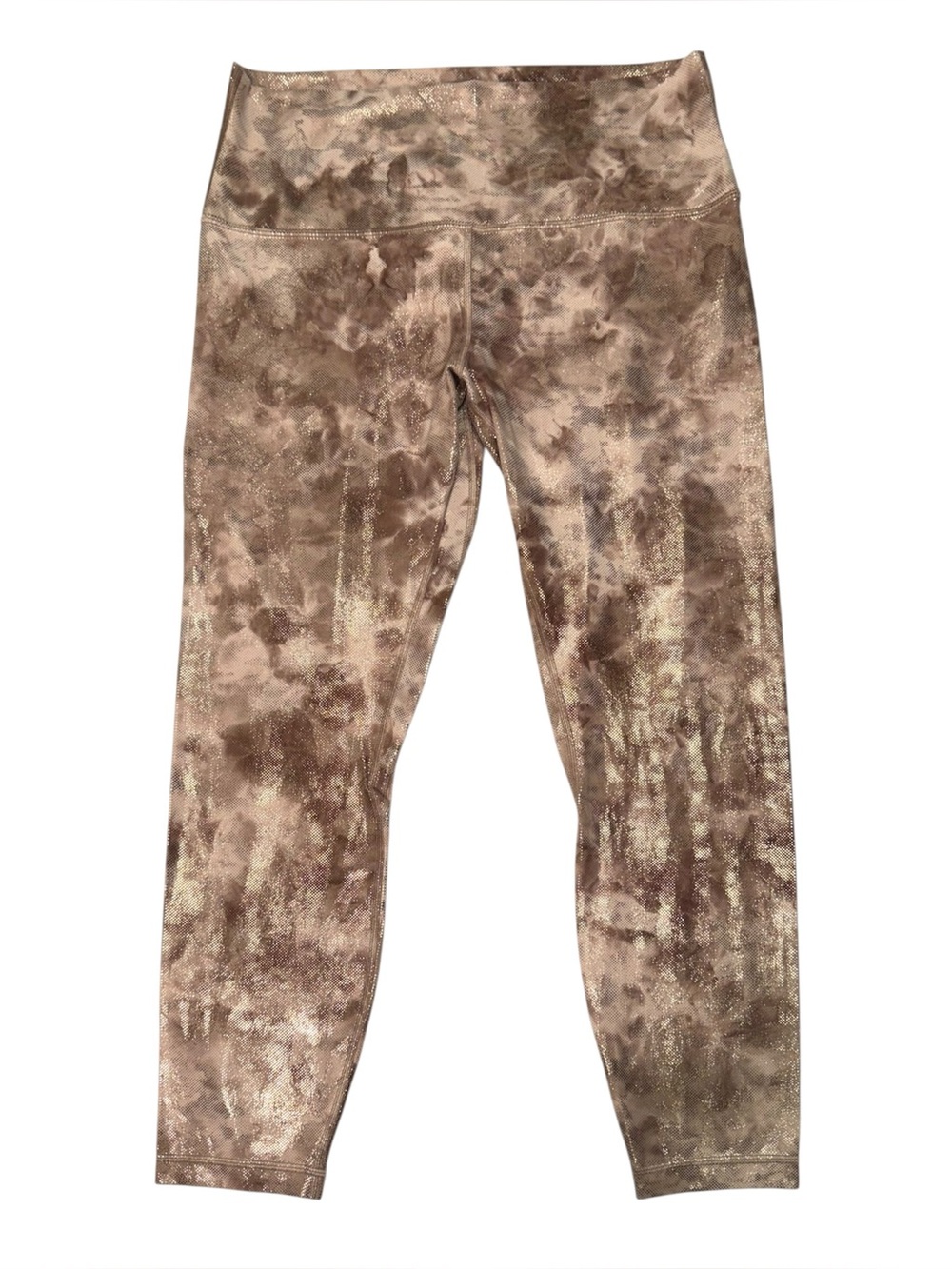 lululemon Align High Rise 25” Shine Diamond Dye Cacao Foil Leggings 12